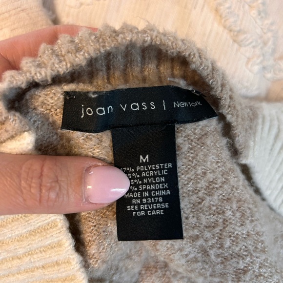 Joan Vass Cozy two tone Cream Cardigan Sweater - Picture 5 of 5